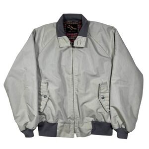 Vintage‎ Harrington Jacket Cal Craft Mens Grey Plaid Lined Bomber Steve McQueen